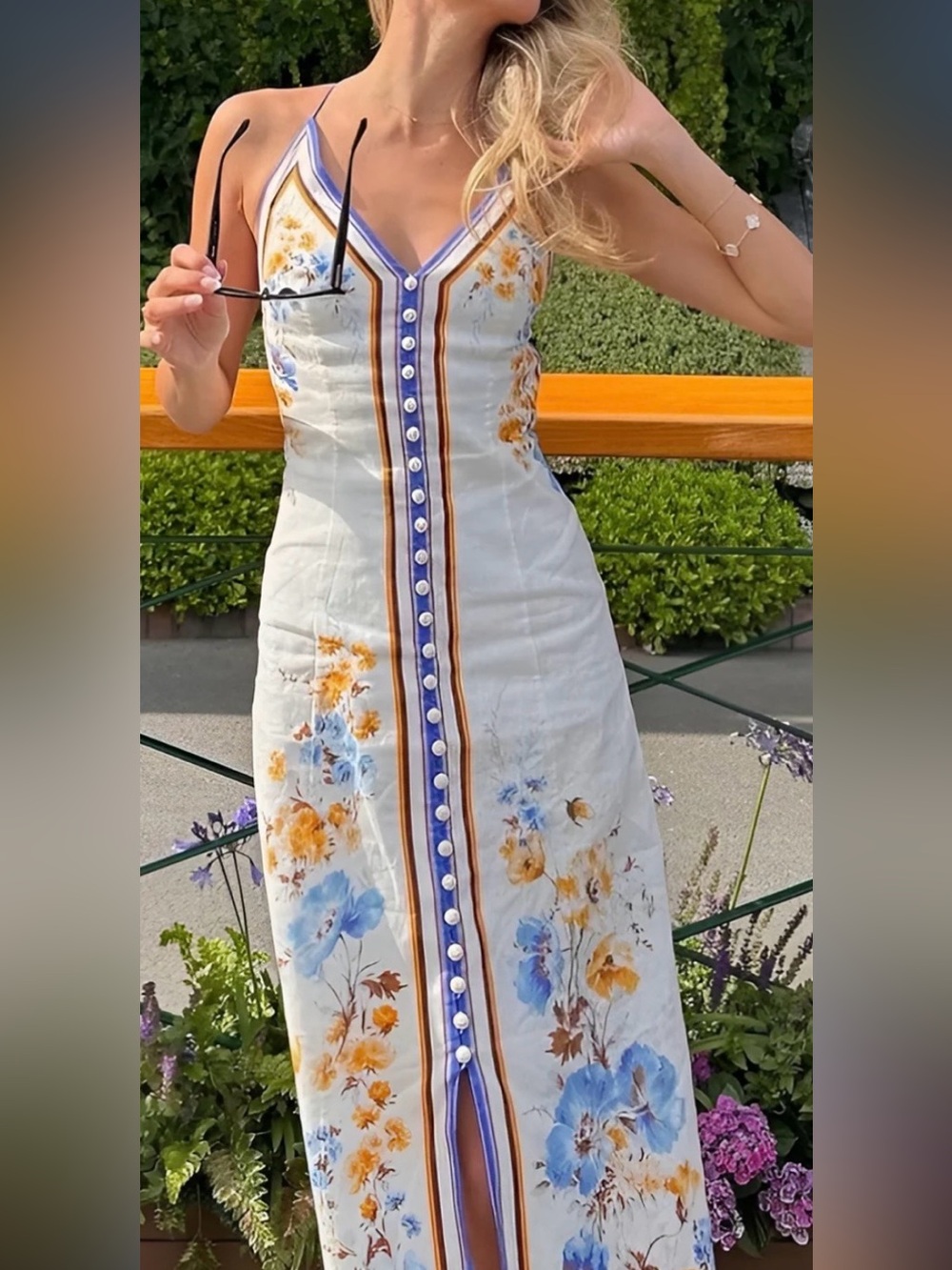 NWT Commense Floral Printed Halter Long Dress - Picture 3 of 13